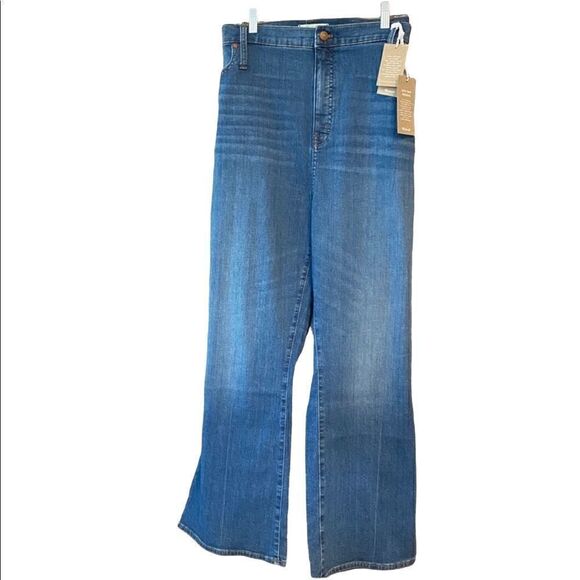 Madewell NWT Women’s Sz 37 Blue Cali Demi Boot High Rise Tall Jeans - Picture 1 of 9